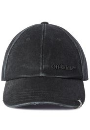 Off-White Baseballkappe im Distressed-Look - Schwarz