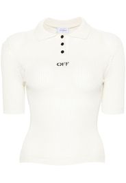 Off-White Poloshirt mit Logo-Stickerei - Nude