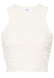 Off-White Rowing terry-cloth crop top - Nude