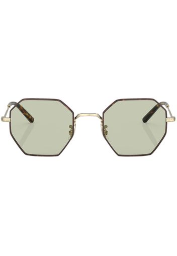 Oliver Peoples tortoiseshell octagonal-frame sunglasses - Gold