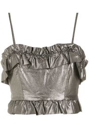Olympiah Gerüschtes Top im Metallic-Look - Metallisch