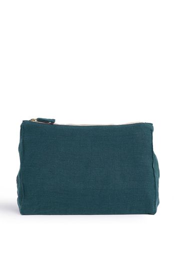 Once Milano zip-fastening linen pouch - Blau