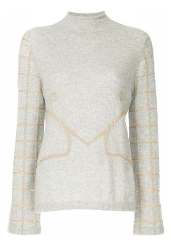 Onefifteen Bestickter Pullover - Grau