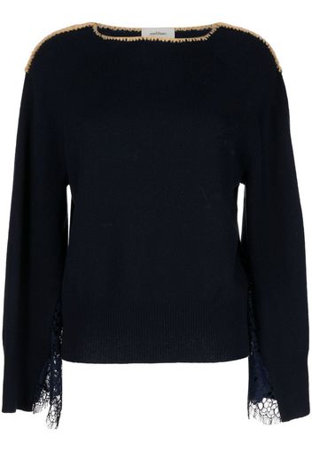 Onefifteen floral-lace detail sweatshirt - Blau