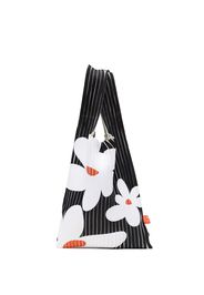 Onefifteen floral-print pleated tote bag - Schwarz