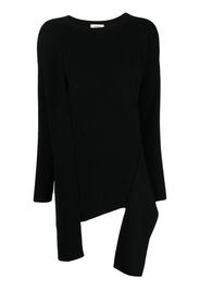 Onefifteen asymmetric-hem knit sweater - Schwarz