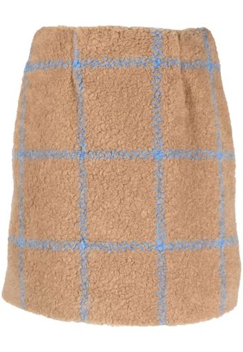 Opening Ceremony check-print fleece skirt - Nude