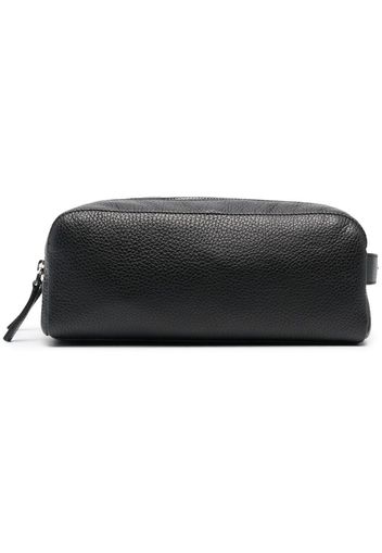 Orciani double-compartment leather wash bag - Schwarz