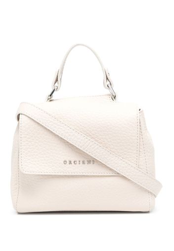 Orciani logo-lettering grained bag - Nude