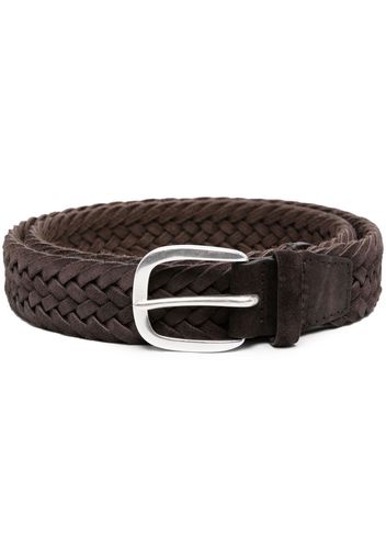 Orciani woven-strap leather belt - Braun