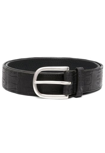 Orciani Animal-embossed leather belt - Schwarz