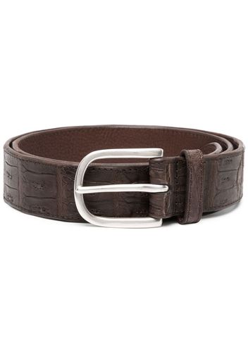 Orciani Animal-embossed leather belt - Braun