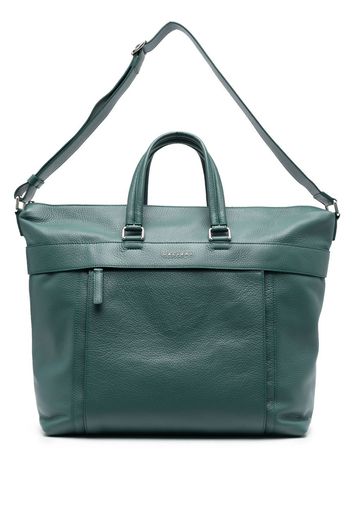 Orciani logo-plaque leather tote bag - Grün