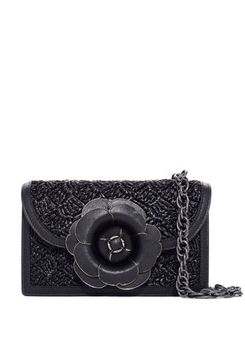 Oscar de la Renta Tro crochet-raffia cross body bag - Schwarz