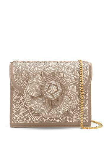 Oscar de la Renta Pave Crystal Mini Tro bag - Nude