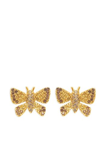 Oscar de la Renta small Butterfly crystal earrings - TOPAZ MULTI