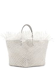 Oscar de la Renta raffia crochet square tote - Weiß