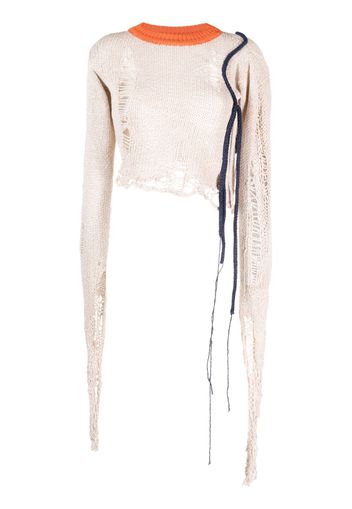 Ottolinger distressed-finish cropped jumper - Nude