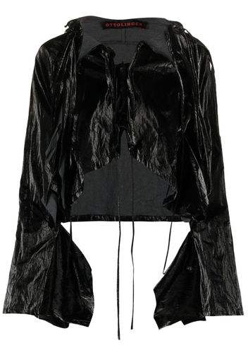 Ottolinger crinkled-effect cropped jacket - Schwarz