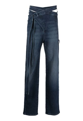 Ottolinger wrap-style cut-out straight-leg jeans - Blau