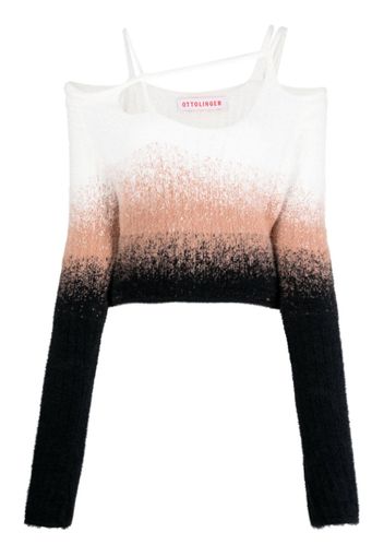 Ottolinger gradiebt-effect off-shoulder knitted jumper - Weiß
