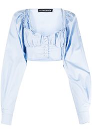 Ottolinger cropped button-fastening blouse - Blau