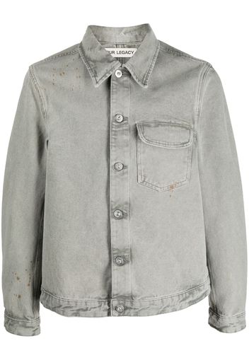 OUR LEGACY flap-pocket button-up denim jacket - Grün