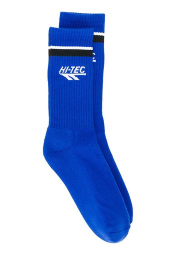 PACCBET Gerippte Socken mit Logo - Blau