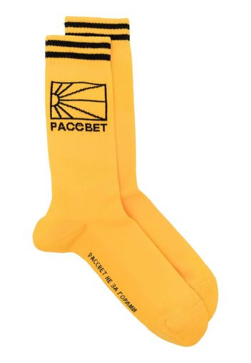 PACCBET side logo-print socks - Gelb