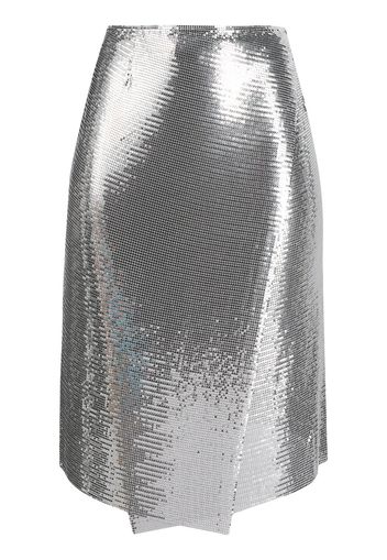 Paco Rabanne Drapierter Rock - Silber