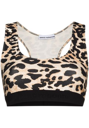 Paco Rabanne Sport-BH mit Leoparden-Print - Nude