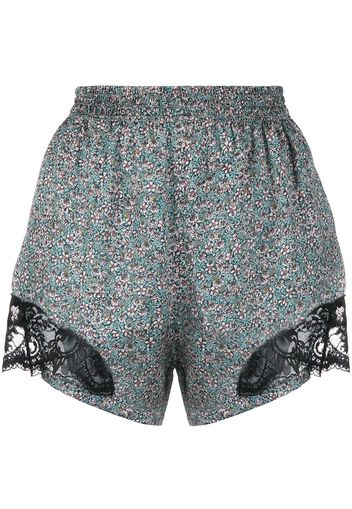 Paco Rabanne Shorts mit Blumen-Print - Blau