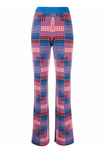 Paco Rabanne geometric-print knitted trousers - Blau