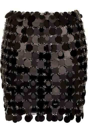 Paco Rabanne sequin embellished mini skirt - Schwarz