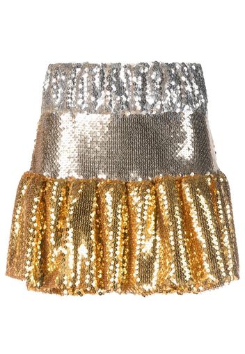 Paco Rabanne sequinned tiered mini skirt - Silber