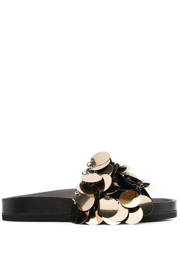 Paco Rabanne sequin-embellished slides - Schwarz