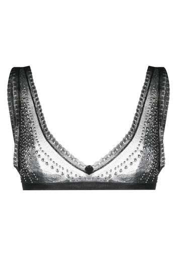 Paco Rabanne bead-embellished bra - Schwarz