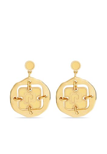 Paco Rabanne medal drop earrings - Gold