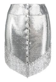 Paco Rabanne buttoned fringed miniskirt - Silber