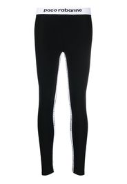 Paco Rabanne logo tape leggings - Schwarz