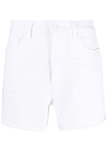 PAIGE logo-patch denim shorts - Weiß