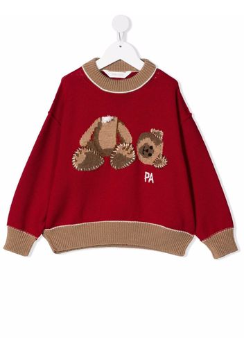 Palm Angels Kids PALM ANGELS BEAR SWEATHER RED BROWN - Rot