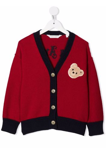 Palm Angels Kids PALM ANGELS BEAR CARDIGAN RED BROWN - Rot