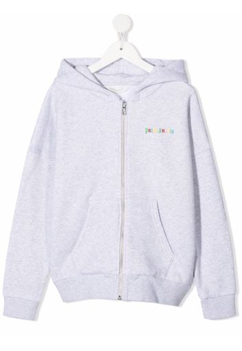 Palm Angels Kids Kapuzenjacke mit Logo-Print - Grau