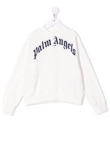 Palm Angels Kids CLASSIC OVER LOGO CREWNECK OFF WHITE NAV - Weiß