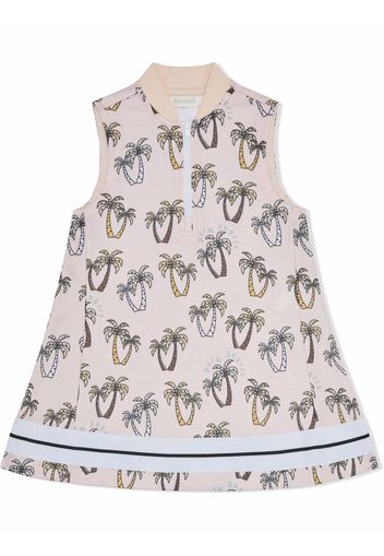 Palm Angels Kids TRACK DRESS AOP PINK BROWN - Rosa