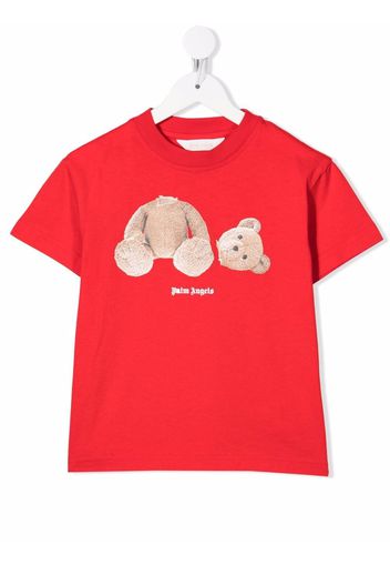 Palm Angels Kids bear-motif T-shirt - Rot