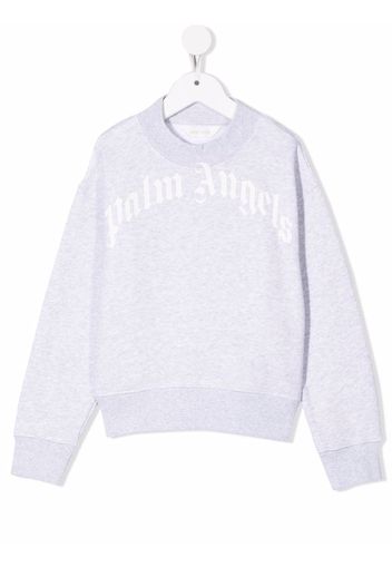 Palm Angels Kids logo-print sweatshirt - Grau