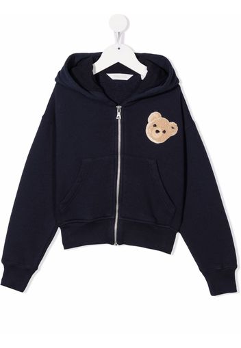 Palm Angels Kids PALM ANGELS BEAR HOODIE ZIP NAVY BLUE B - Blau