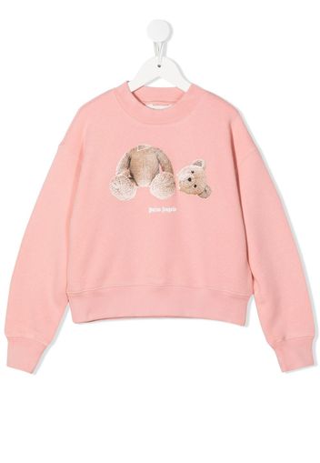 Palm Angels Kids Teddy Bear-print sweatshirt - Rosa